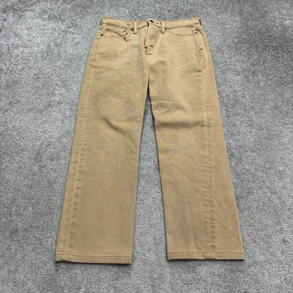 Levi's 514 Straight Leg Denim Jeans Mens 30x27 Khaki Brown Cotton Casual Stretch